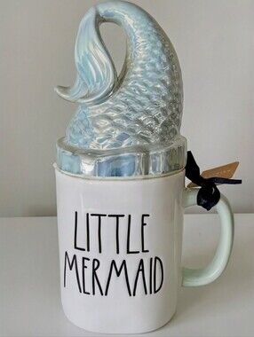 NEW Rae Dunn Disney Little Mermaid Tail Lidded Mug Set